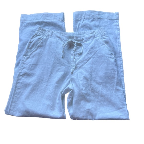 Women's White Drawstring Pants - Picture 5 of 7